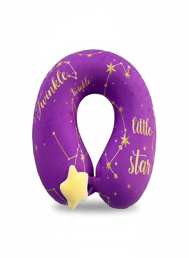 Miniso Moon Star Series Memory Foam U-Shaped Neck Pillow (Purple) - Image 1